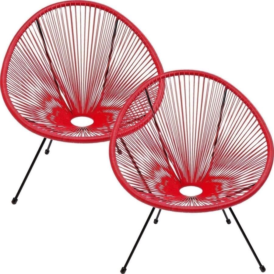 Kare Design | Fauteuil Acapulco Set 2 Cherry | Tuinmeubelen | Lounge tuinstoel