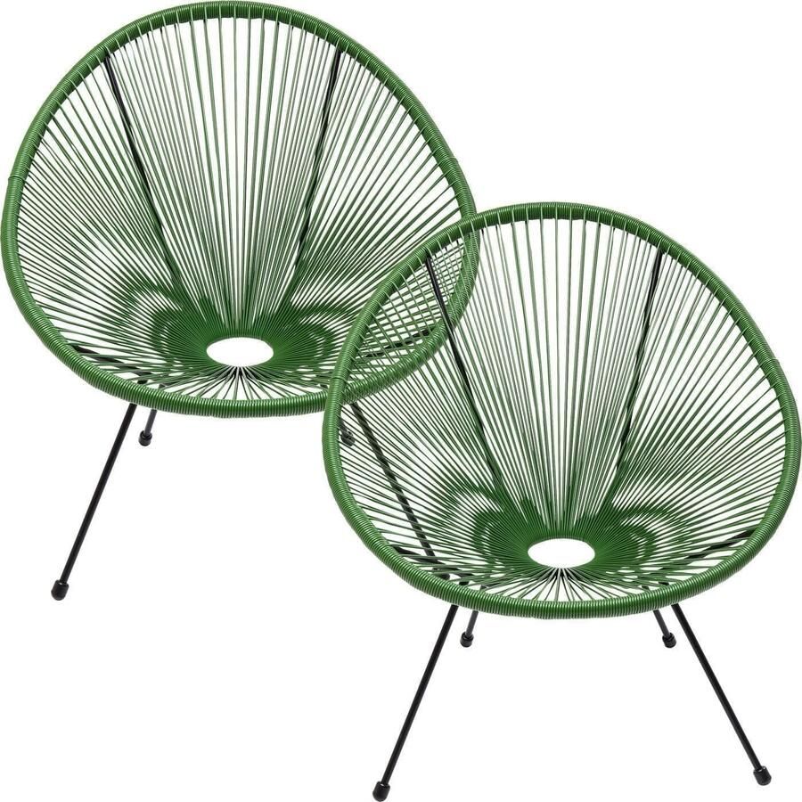 Kare Design | Fauteuil Acapulco Set 2 Green | Tuinmeubelen | Lounge tuinstoel