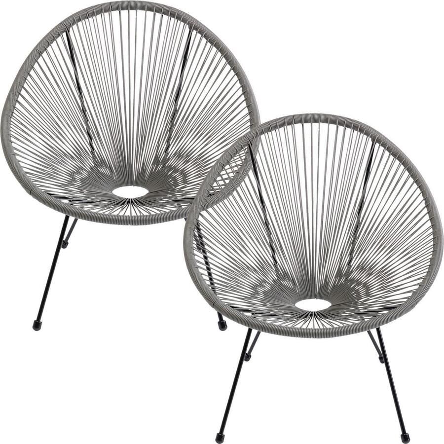 Kare Design | Fauteuil Acapulco Set 2 Grey | Tuinmeubelen | Lounge tuinstoel
