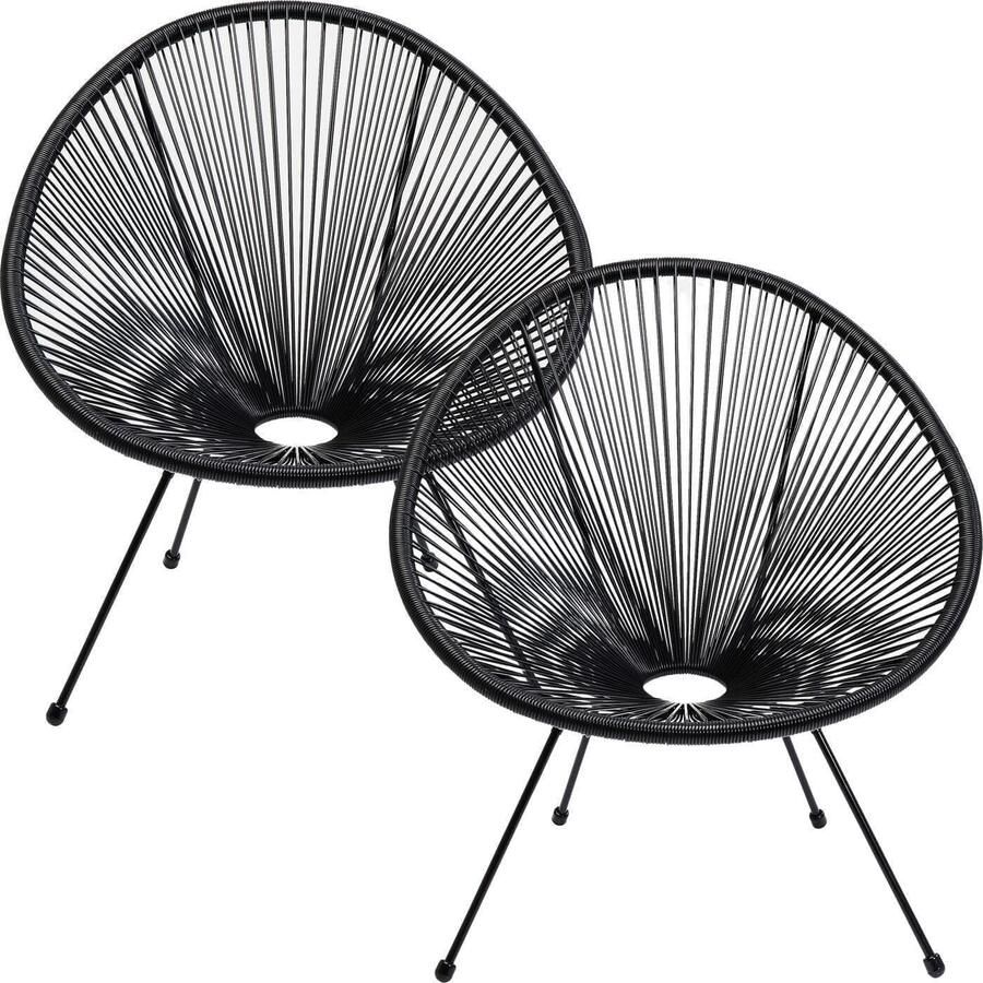 Kare Design | Fauteuil Acapulco Set 2 Mono Black | Tuinmeubelen | Lounge tuinstoel