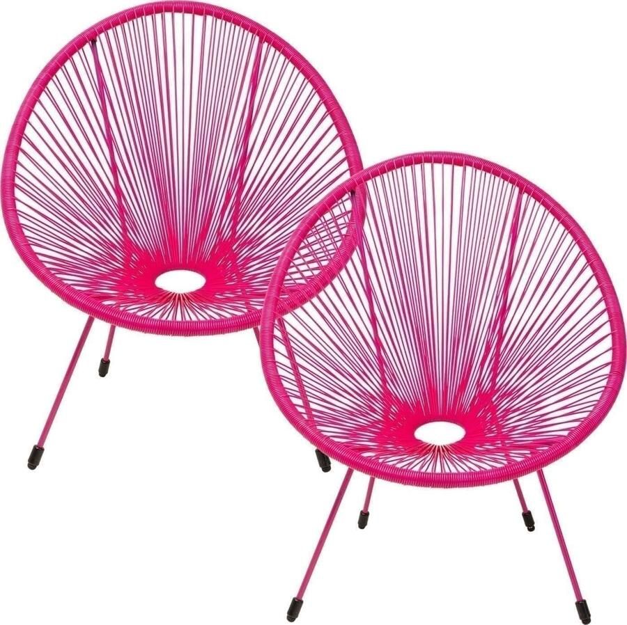 Kare Design | Fauteuil Acapulco Set 2 Mono Pink | Tuinmeubelen | Lounge tuinstoel