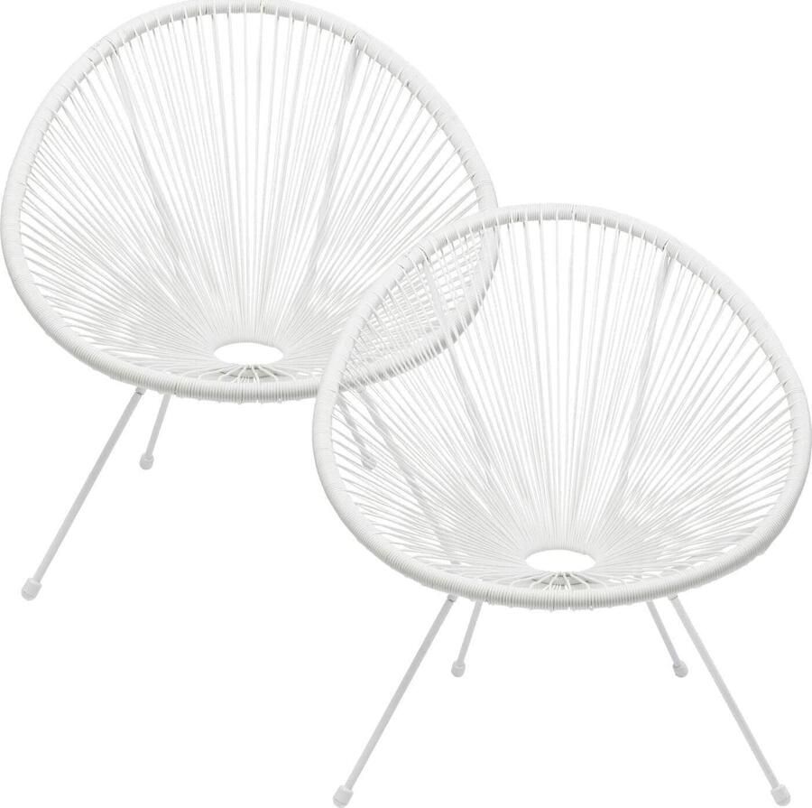 Kare Design | Fauteuil Acapulco Set 2 Mono White | Tuinmeubelen | Lounge tuinstoel