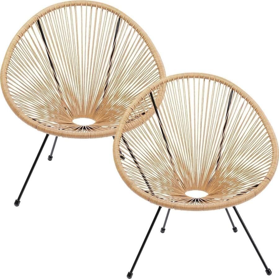 Kare Design | Fauteuil Acapulco Set 2 Nature | Tuinmeubelen | Lounge tuinstoel