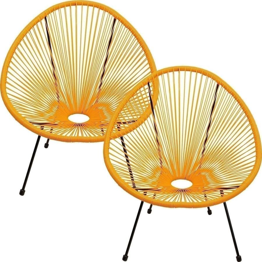 Kare Design | Fauteuil Acapulco Set 2 Orange | Tuinmeubelen | Lounge tuinstoel