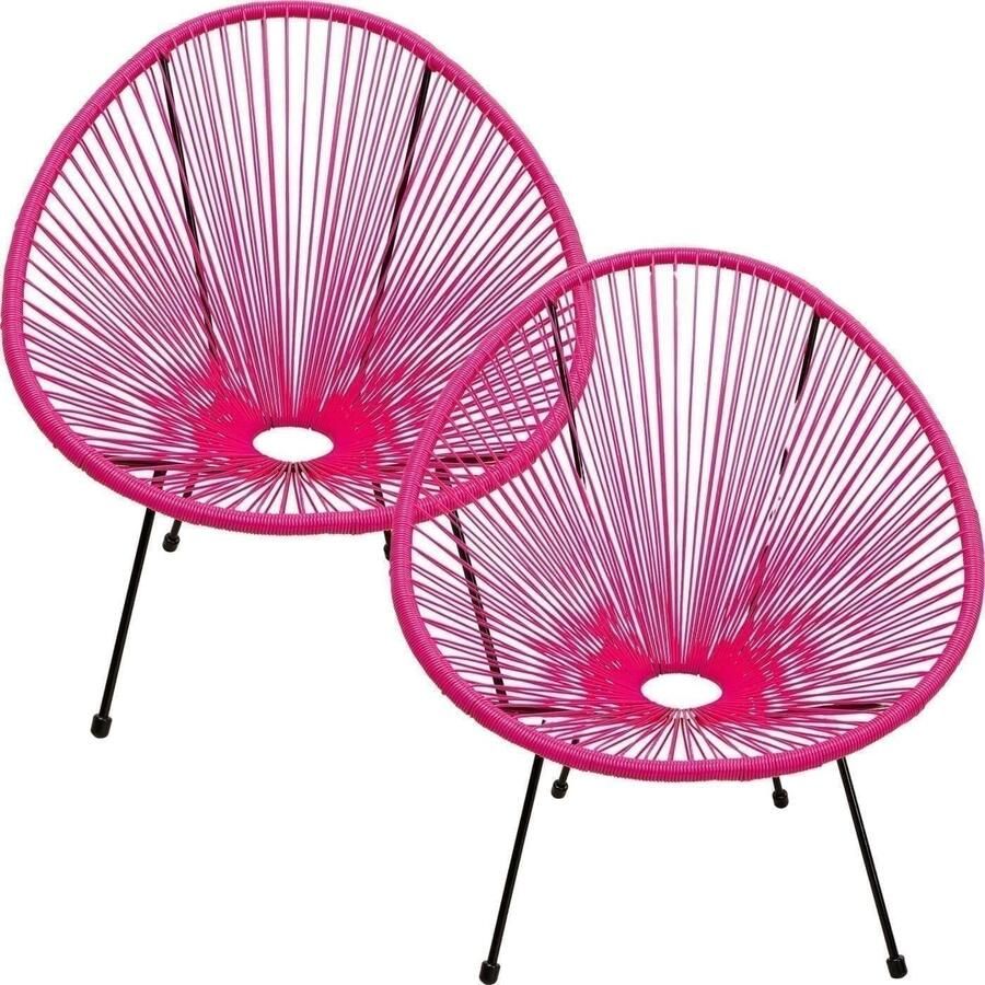 Kare Design | Fauteuil Acapulco Set 2 Pink | Tuinmeubelen | Lounge tuinstoel