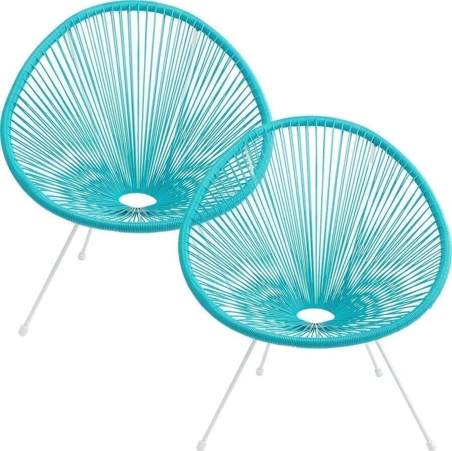 Kare Design | Fauteuil Acapulco Set 2 Turquoise | Tuinmeubelen | Lounge tuinstoel