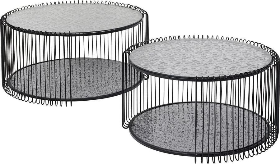 Kare Design | Salontafel Wire Double Black Bubble set 2 | Woonkamertafels | Salontafel
