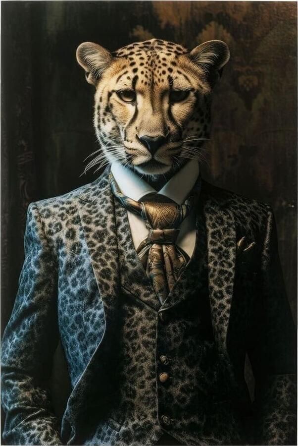 Kare Design | Schilderij Glas Mister Leo 100x150cm | Woonaccessoires | Schilderij