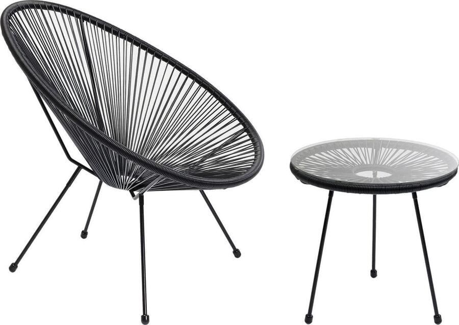 Kare Design | Set Acapulco Black (2 parts) | Tuinmeubelen | Lounge tuinstoel