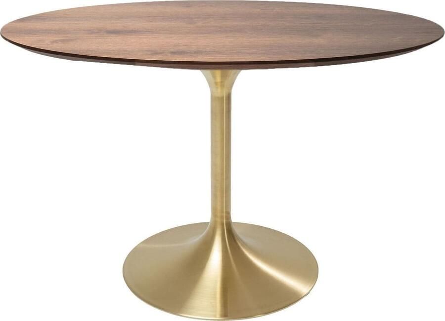 Kare Design | Tafel Invitation Set Walnut BrassØ120cm | Eettafels | Eettafel