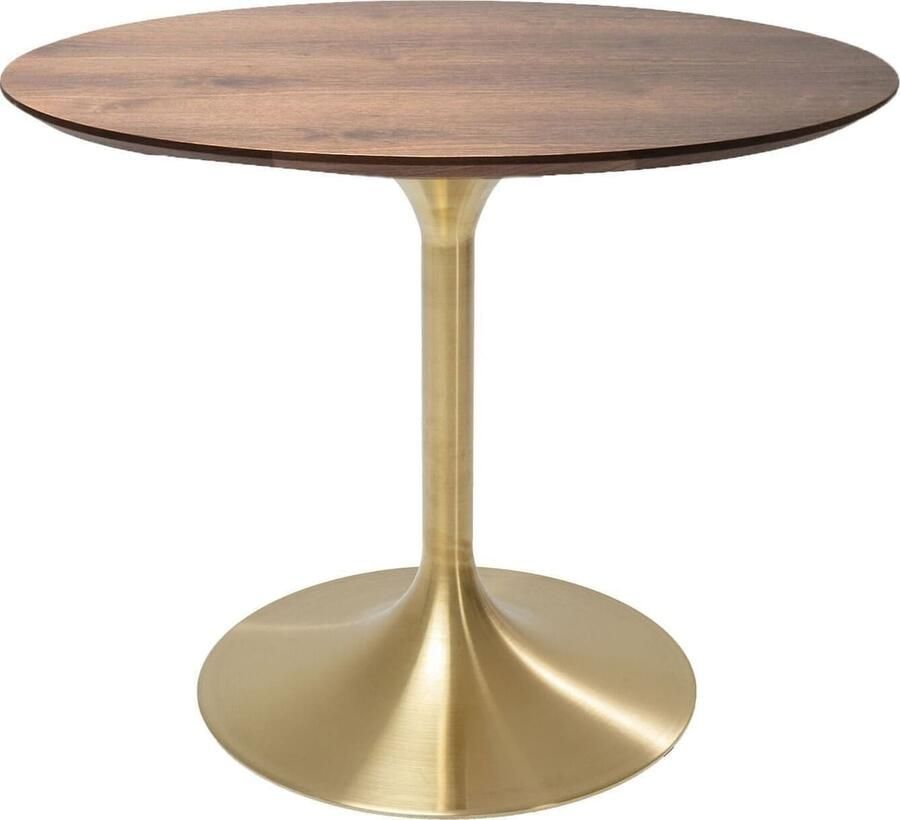 Kare Design | Tafel Invitation Set Walnut BrassØ90cm | Eettafels | Eettafel
