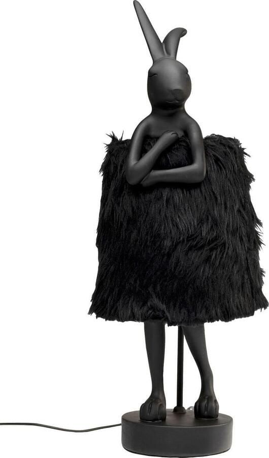 Kare Design | Tafellamp Animal Rabbit Fur Black Gold 68cm | Woonaccessoires | Tafellamp