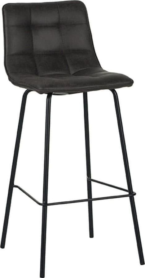 LABEL51 | Barkruk Bistro Antraciet Micro Suede | Zitmeubels eetkamer | Barstoel