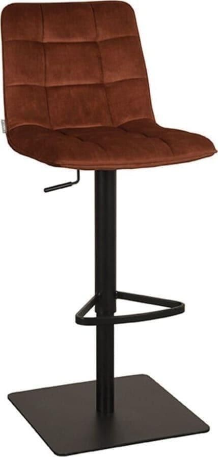 LABEL51 | Barkruk Juul Rust Velours Gaslift | Zitmeubels eetkamer | Barstoel
