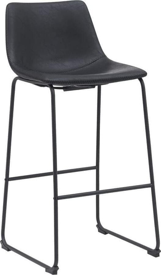 LABEL51 | Barkruk Risto Zwart PU-Leder Zithoogte 75 | Zitmeubels eetkamer | Barstoel