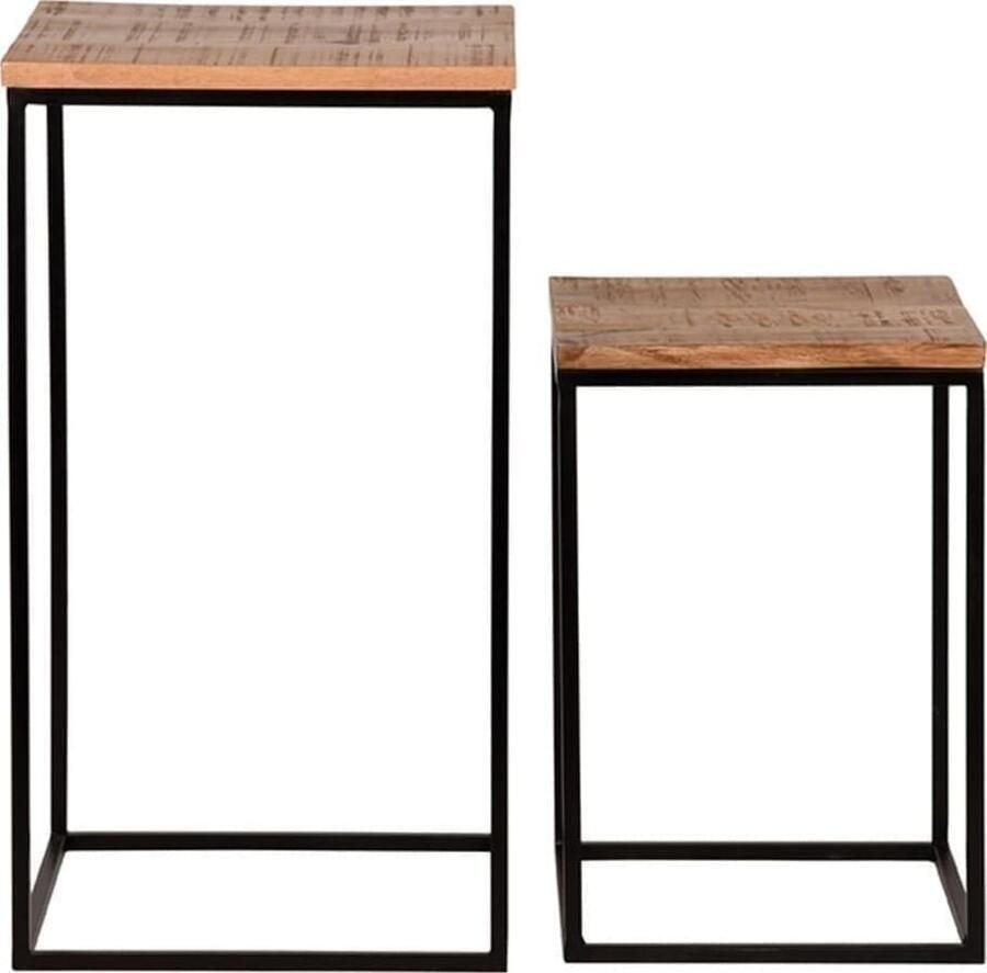 LABEL51 | Bijzettafel Vintage Rough Mangohout | Woonkamertafels | Bijzettafel