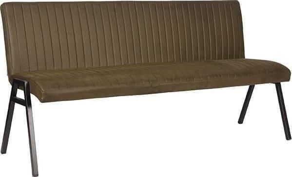 LABEL51 | Eetkamerbank Matz Army green Microfiber 175 cm | Eetkamer meubels | Eetkamerbank - Foto 3