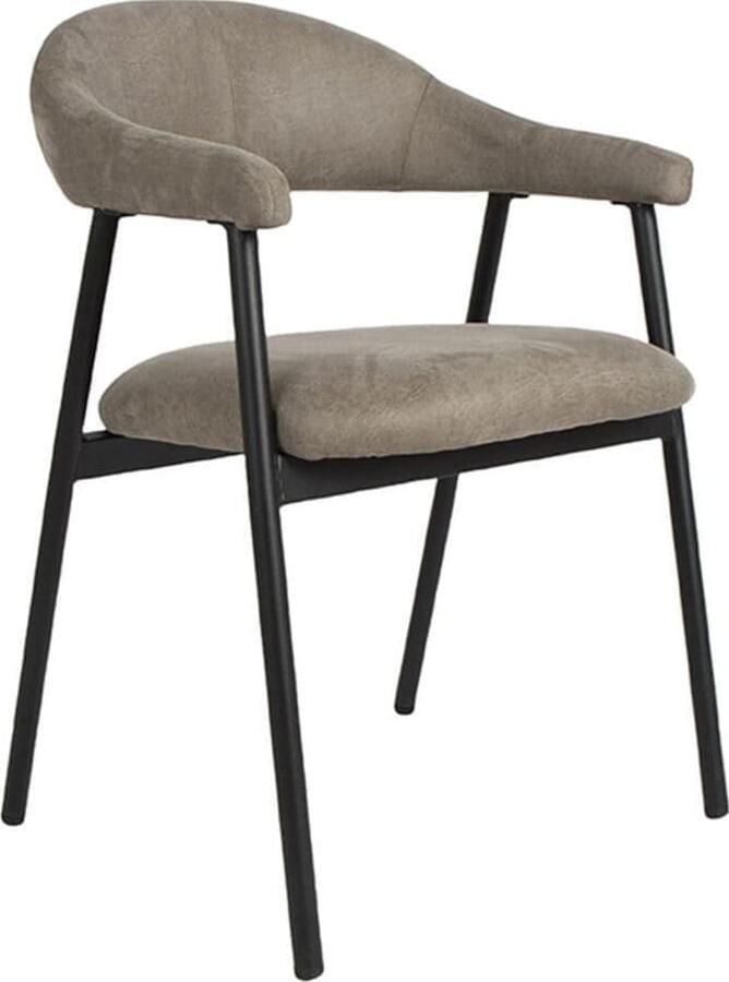 LABEL51 | Eetkamerstoel Amaze Taupe Micro Suede | Zitmeubels eetkamer | Armstoel