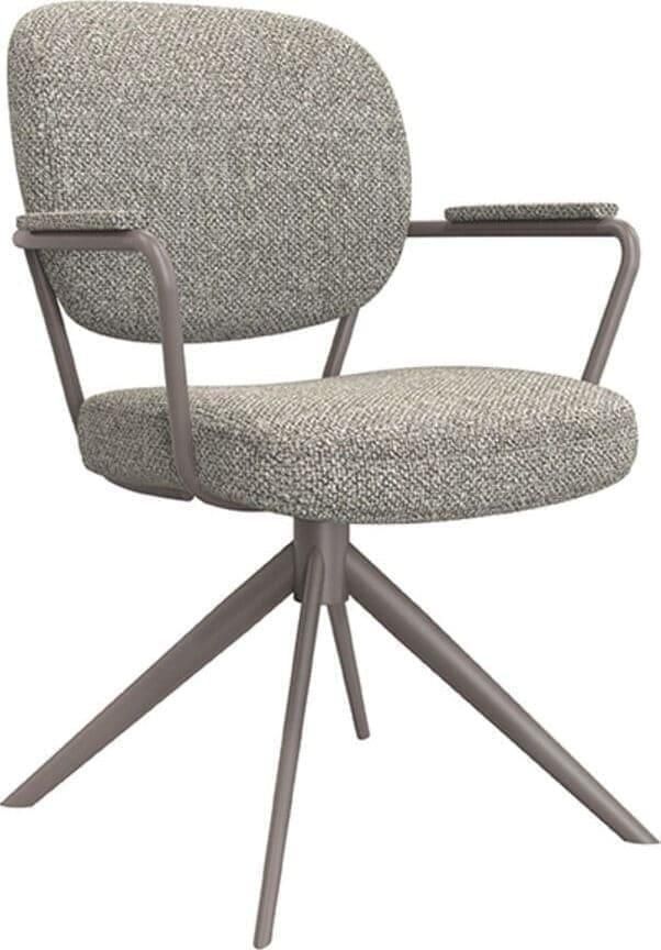 LABEL51 | Eetkamerstoel Basel Truffel grijs Boucle | Zitmeubels eetkamer | Armstoel
