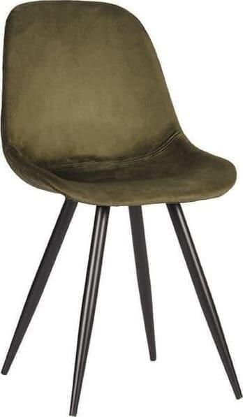 LABEL51 | Eetkamerstoel Capri Army green Fluweel | Zitmeubels eetkamer | Eetkamerstoel