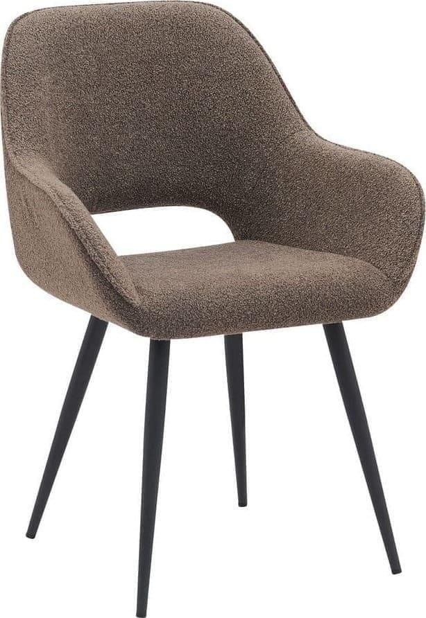 LABEL51 | Eetkamerstoel Fer Bruin Boucle | Zitmeubels eetkamer | Armstoel