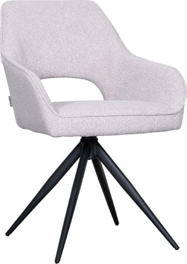 LABEL51 | Eetkamerstoel Finley Naturel Boucle | Zitmeubels eetkamer | Armstoel