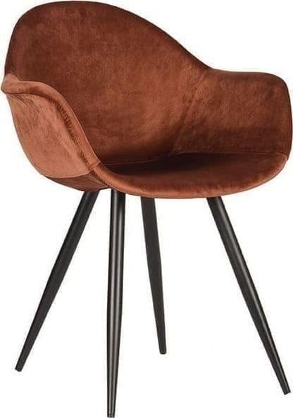 LABEL51 | Eetkamerstoel Forli Rust Fluweel | Zitmeubels eetkamer | Armstoel
