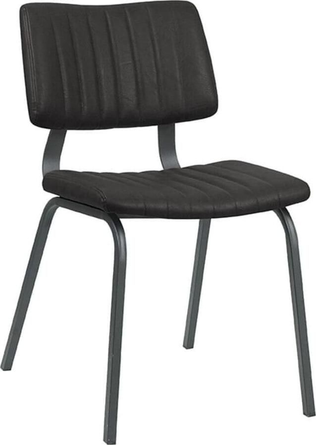 LABEL51 | Eetkamerstoel Gusto Zwart PU-Leder | Zitmeubels eetkamer | Eetkamerstoel