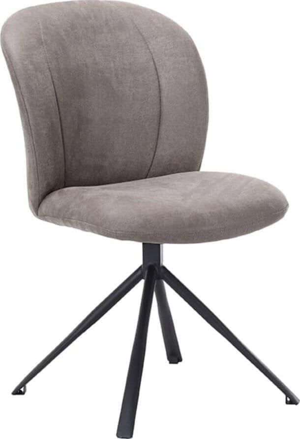LABEL51 | Eetkamerstoel Kimo 50x54x87 cm Bruin Micro Suede | Zitmeubels eetkamer | Eetkamerstoel
