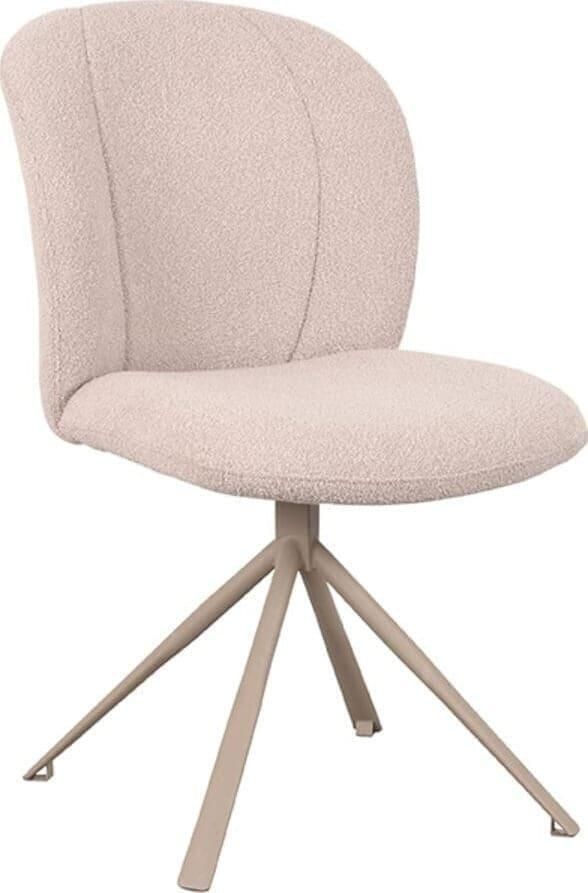 LABEL51 | Eetkamerstoel Kimo 50x54x87 cm Naturel Boucle | Zitmeubels eetkamer | Eetkamerstoel