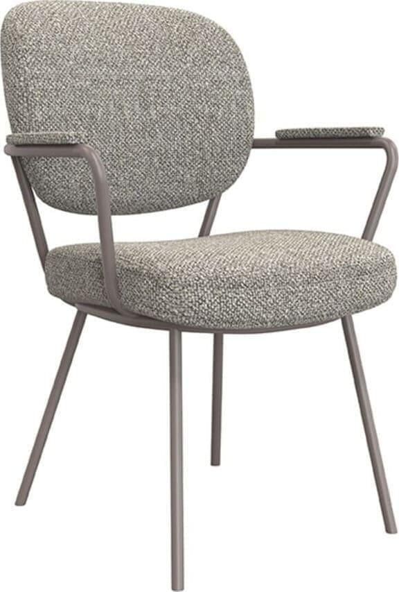 LABEL51 | Eetkamerstoel Lausanne Truffel grijs Boucle | Zitmeubels eetkamer | Armstoel