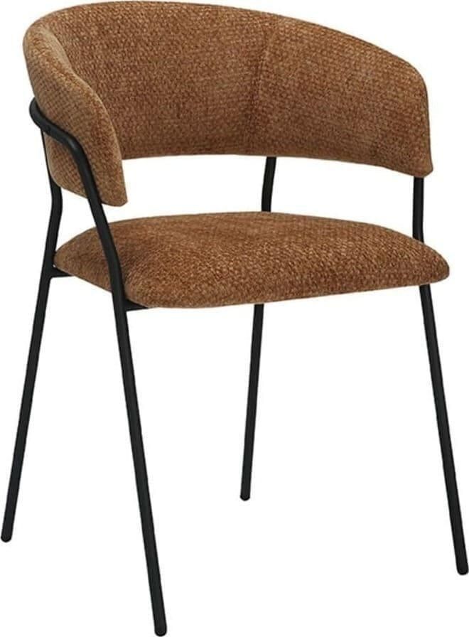 LABEL51 | Eetkamerstoel Luuk Cognac Elite Black Frame | Zitmeubels eetkamer | Eetkamerstoel