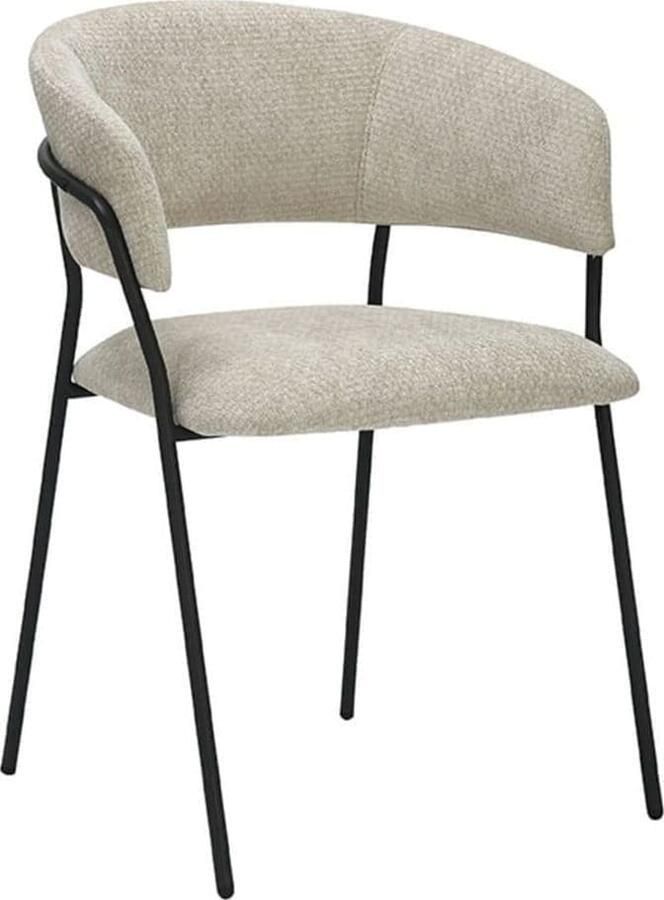 LABEL51 | Eetkamerstoel Luuk Naturel Elite Black Frame | Zitmeubels eetkamer | Eetkamerstoel
