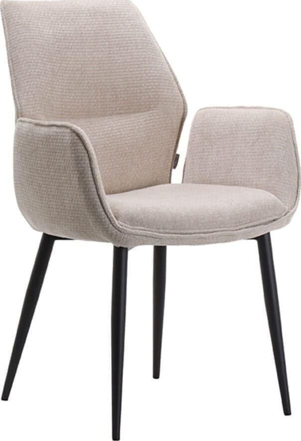 LABEL51 | Eetkamerstoel Morris Naturel Stof | Zitmeubels eetkamer | Armstoel