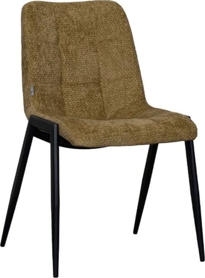 LABEL51 | Eetkamerstoel Noor Mustard Elite Black Frame | Zitmeubels eetkamer | Eetkamerstoel