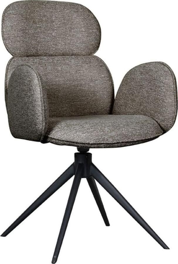 LABEL51 | Eetkamerstoel Vidar Truffel grijs Boucle | Zitmeubels eetkamer | Eetkamerstoel