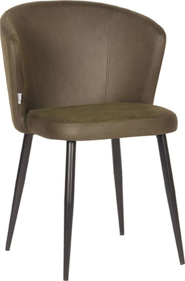 LABEL51 | Eetkamerstoel Wave Army green Microfiber | Zitmeubels eetkamer | Eetkamerstoel - Foto 2