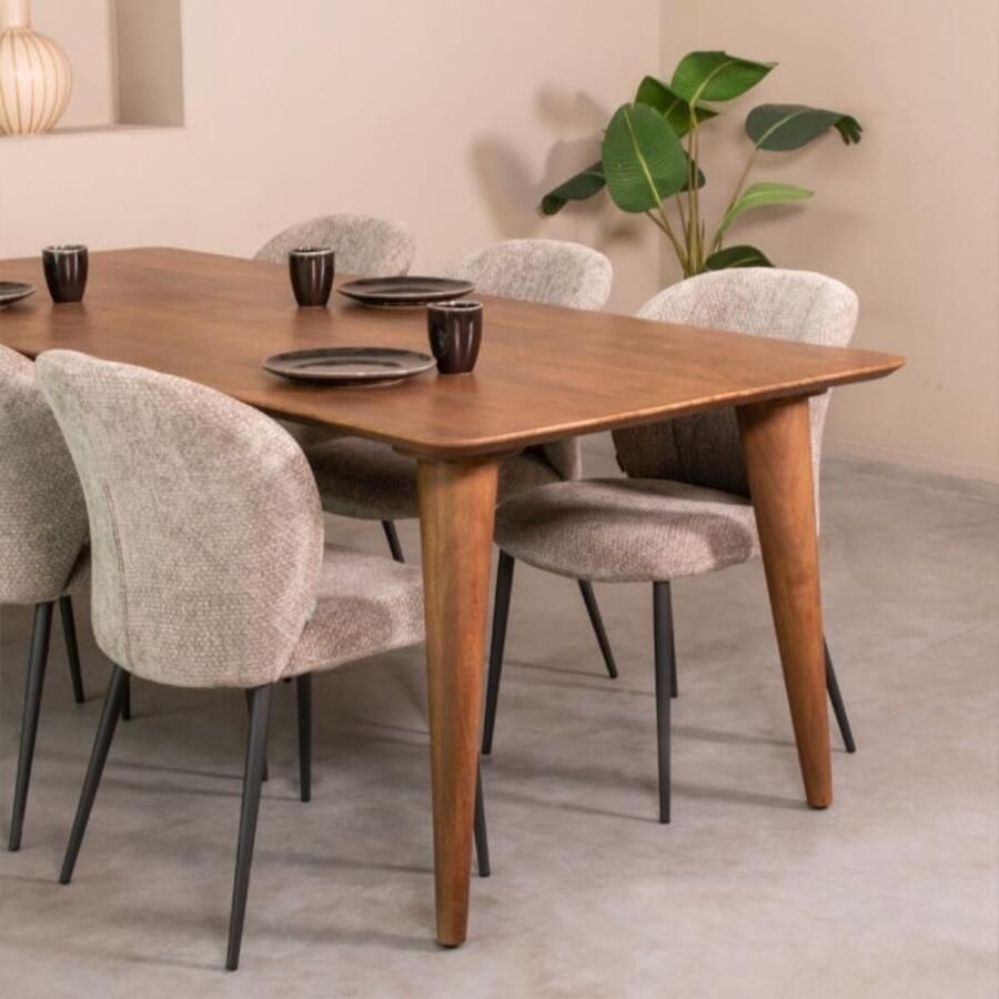 LABEL51 | Eetkamertafel Fly Nature Mangohout 190x100 cm | Zitmeubels woonkamer | Relaxfauteuil