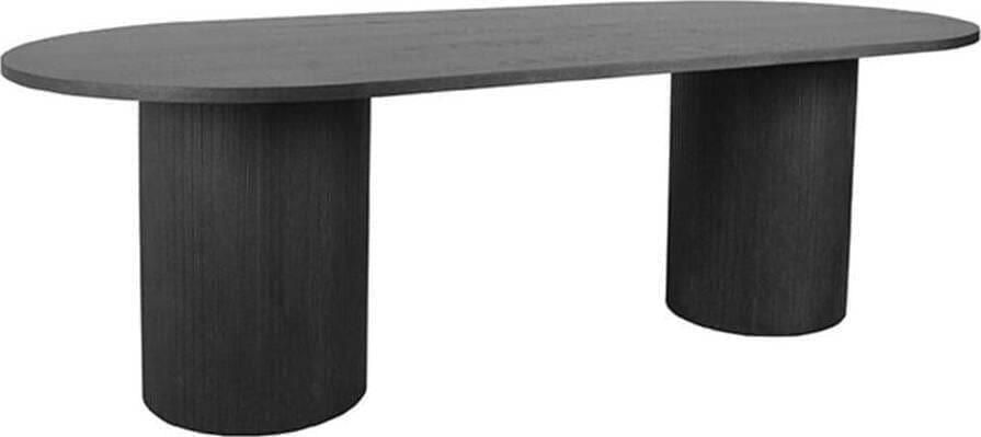 LABEL51 | Eettafel Oliva 240x120x75 cm Zwart Eiken | Eetkamertafels | Eettafel