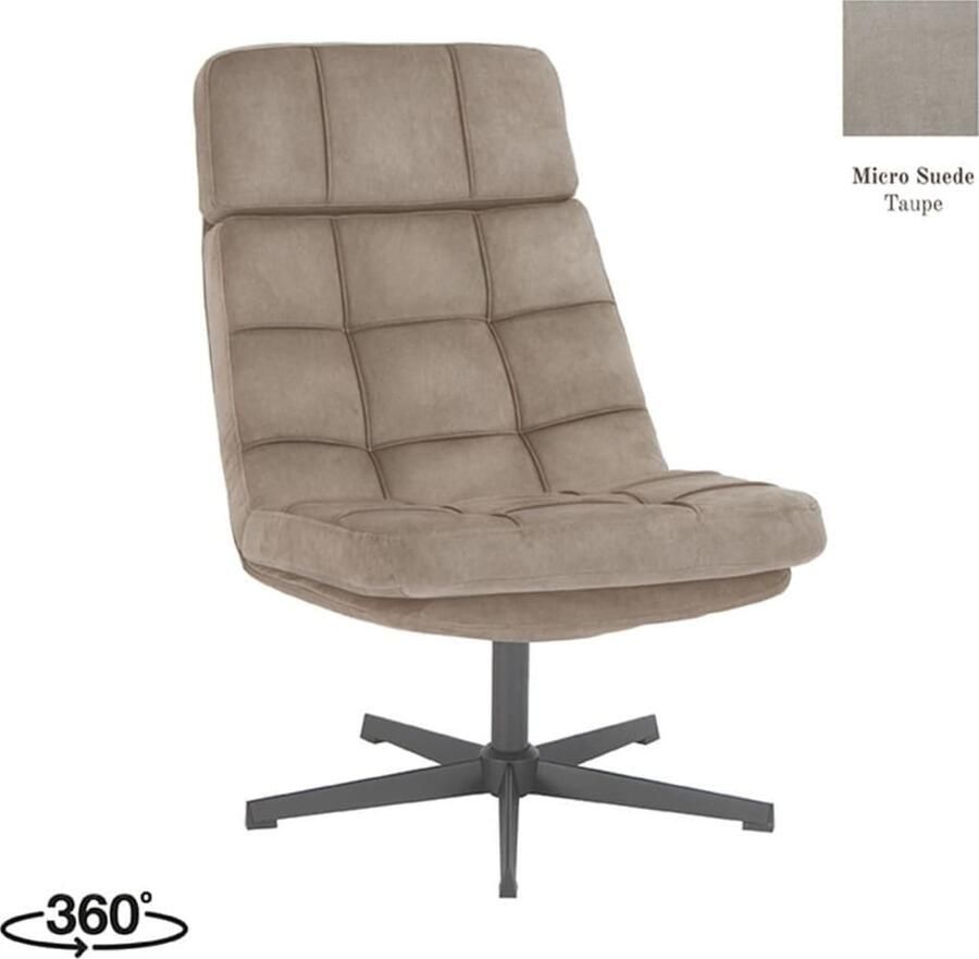 LABEL51 | Fauteuil Alvar Taupe Micro Suede | Zitmeubels woonkamer | Fauteuil - Foto 2