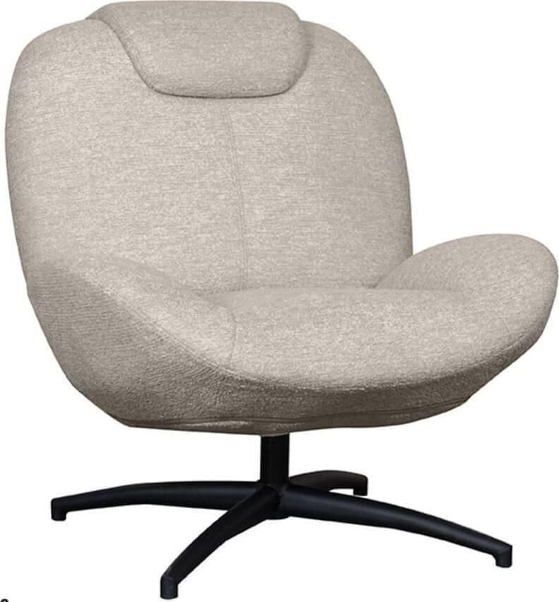 LABEL51 | Fauteuil Clayton Taupe Stof | Zitmeubels woonkamer | Draaifauteuil