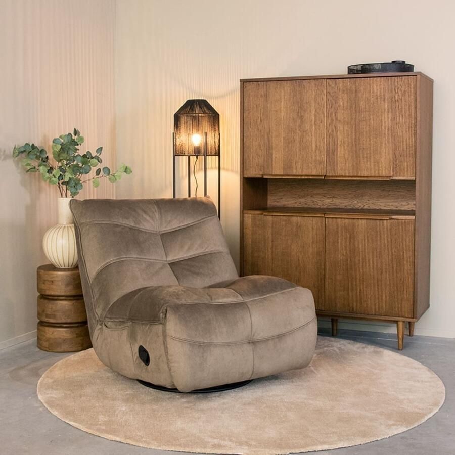 LABEL51 | Fauteuil Take It Easy Taupe Cosmo | Zitmeubels woonkamer | Draaifauteuil