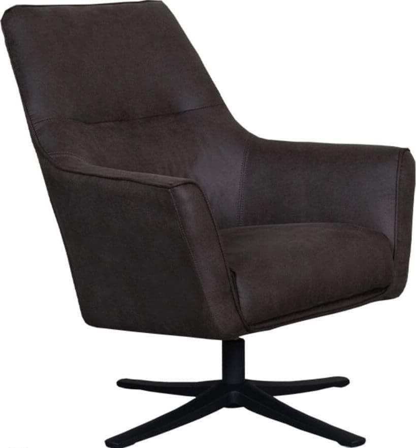 LABEL51 | Fauteuil Tod Antraciet Micro Suede | Zitmeubels woonkamer | Draaifauteuil