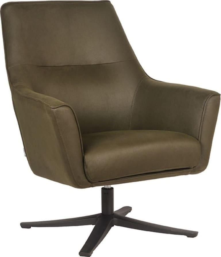 LABEL51 | Fauteuil Tod Army green Microfiber | Zitmeubels woonkamer | Draaifauteuil