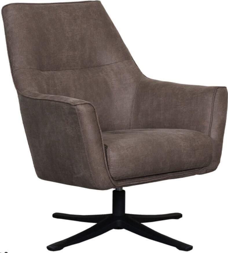 LABEL51 | Fauteuil Tod Taupe Micro Suede | Zitmeubels woonkamer | Draaifauteuil
