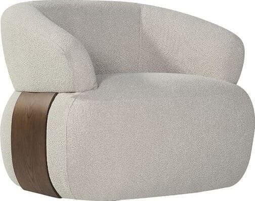 LABEL51 | Fauteuil Valenza Walnoot Boucle Walnoot Eiken | Zitmeubels woonkamer | Fauteuil