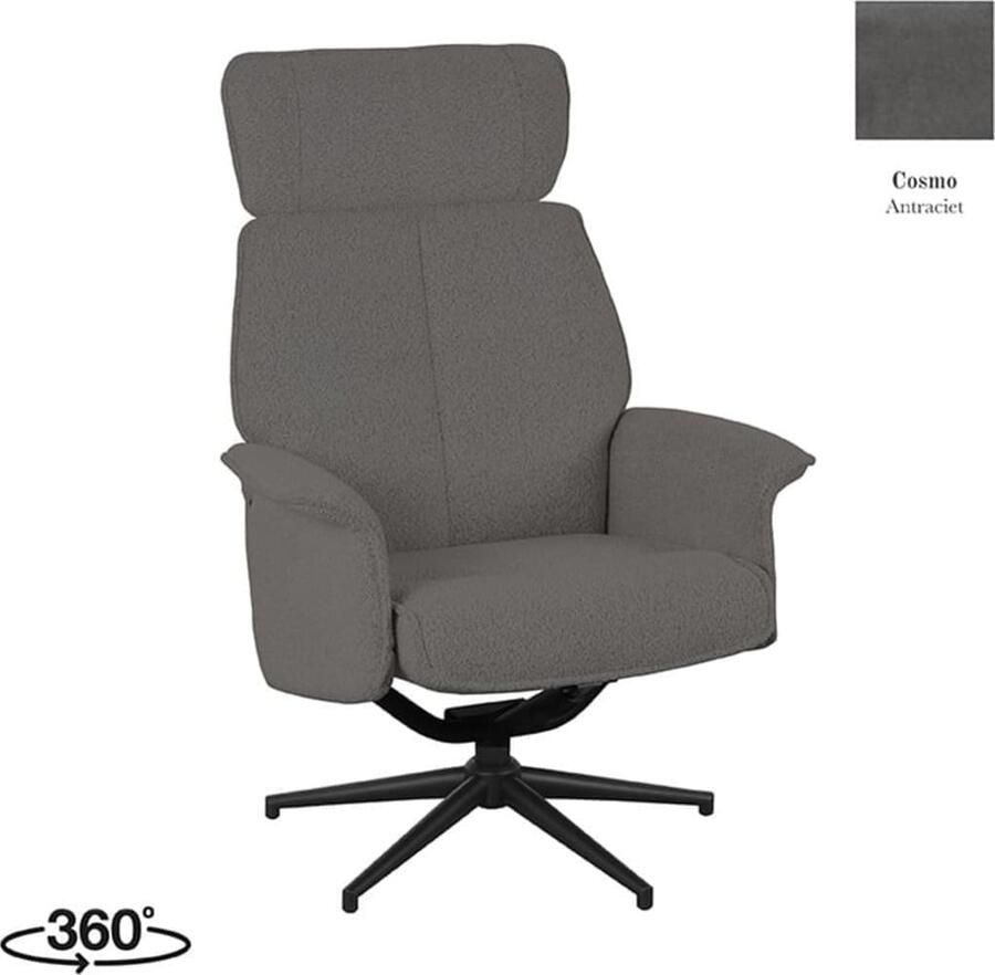 LABEL51 | Fauteuil Verdal Antraciet Cosmo | Zitmeubels woonkamer | Fauteuil