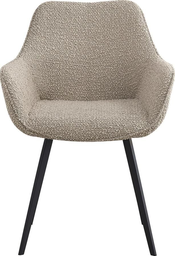 Livingfurn | Eetkamerstoel Luca Boucle Beige | Zitmeubels eetkamer | Eetkamerstoel