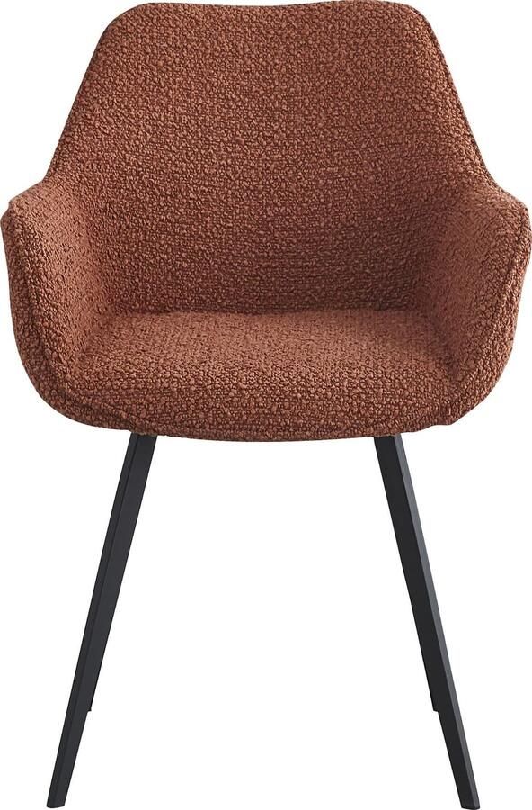 Livingfurn | Eetkamerstoel Luca Boucle Leaf Brown | Zitmeubels eetkamer | Eetkamerstoel