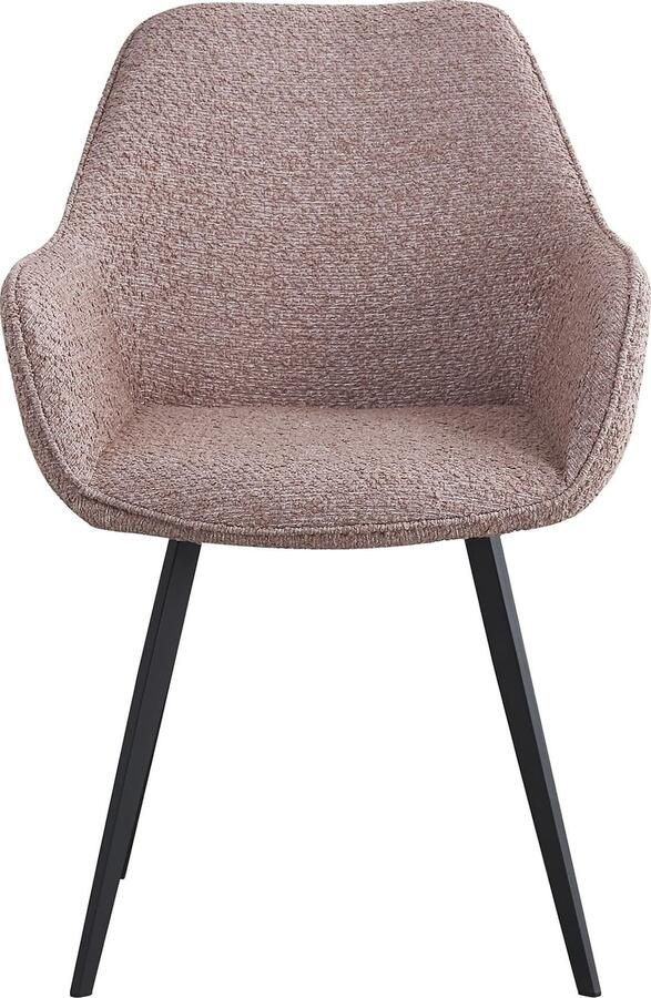 Livingfurn | Eetkamerstoel Luca Boucle Vintage Pink | Zitmeubels eetkamer | Eetkamerstoel